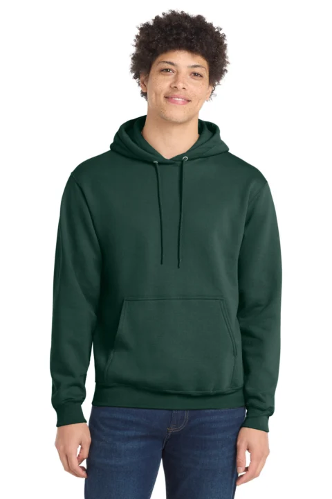 Port & Co Core Fleece Pullover Hooded Sweatshirt. PC78H, shown before custom embroidery