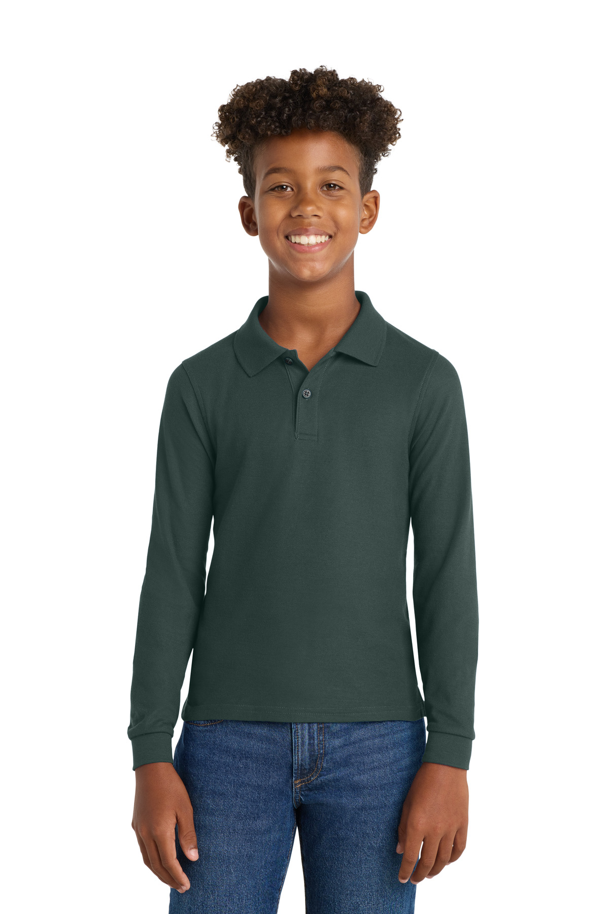 Port Authority Youth Long Sleeve Silk Touch Polo. Y500LS