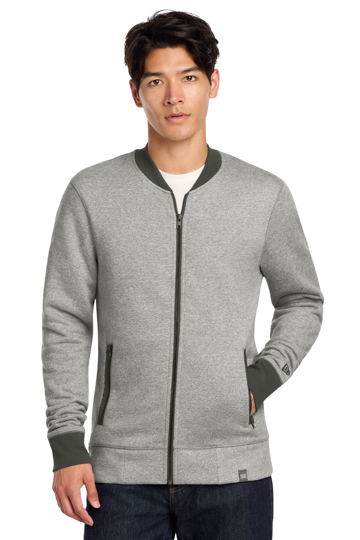 DISCONTINUED New Era French Terry Baseball Full-Zip. NEA503
