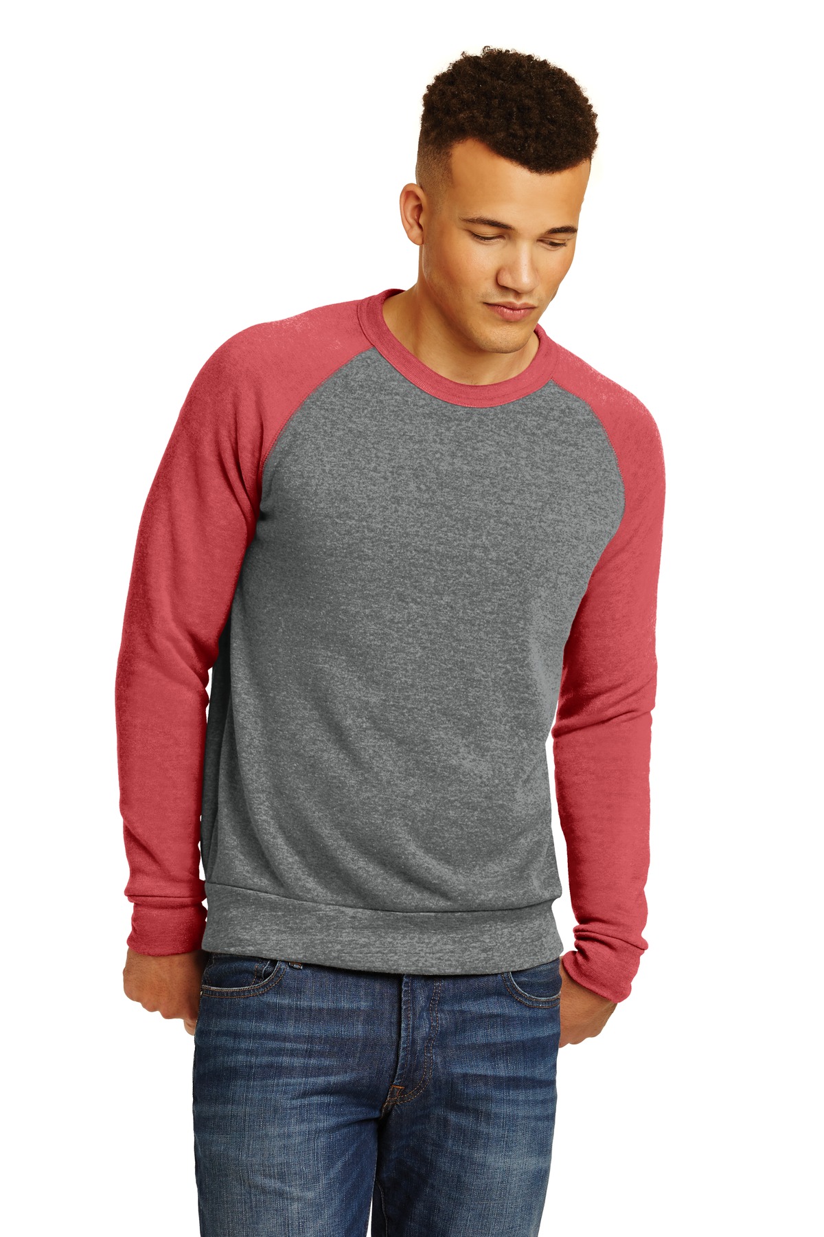 DISCONTINUED Alternative Champ Colorblock Eco-Fleece Sweatshirt. AA32022