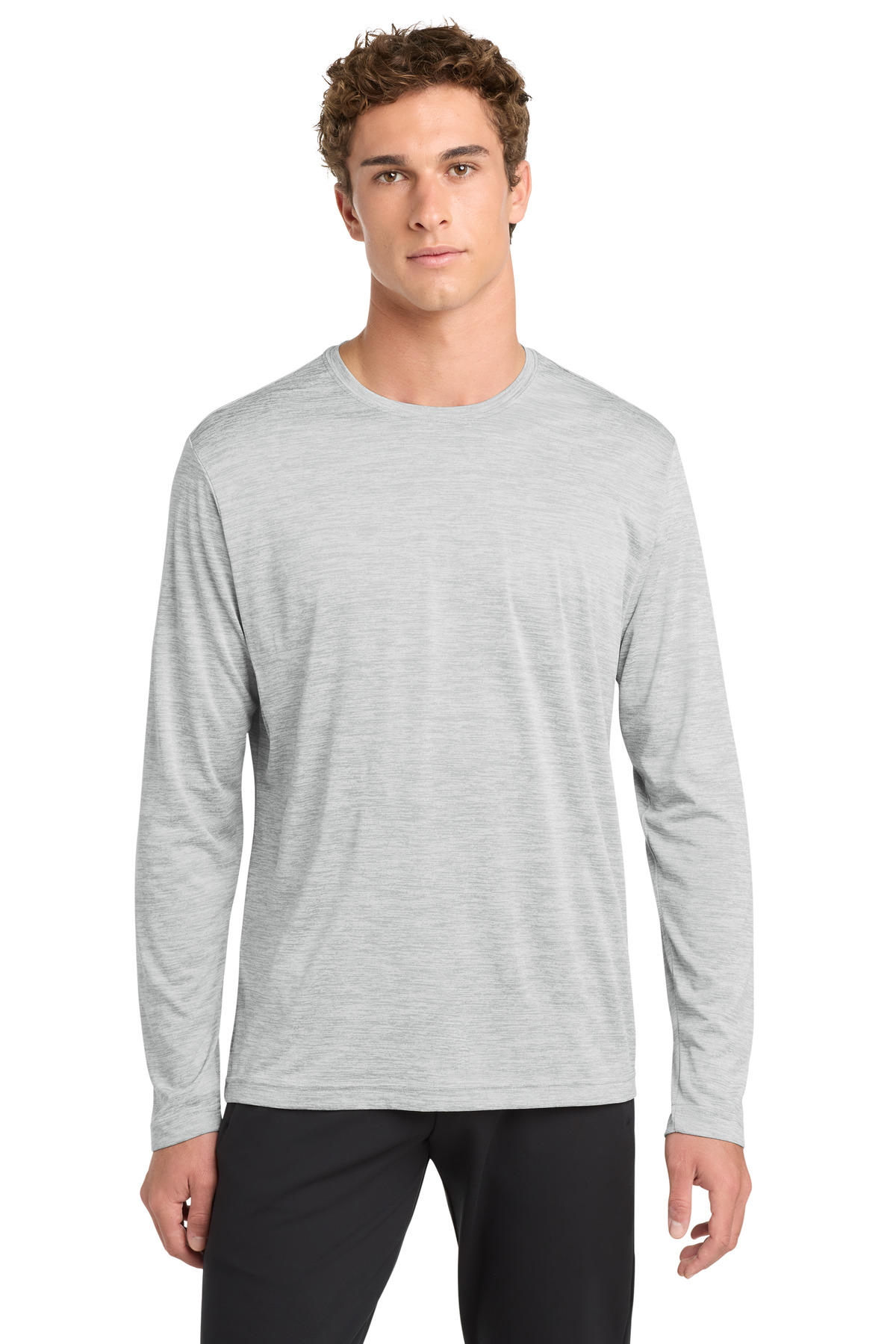 DISCONTINUED Sport-Tek PosiCharge Long Sleeve Electric Heather Tee. ST390LS