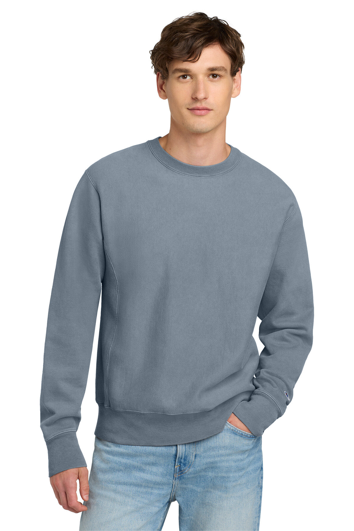 Champion Reverse Weave Garment-Dyed Crewneck Sweatshirt. GDS149