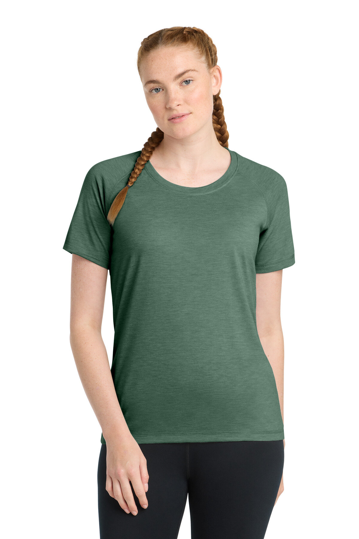 Sport-Tek Women's PosiCharge Tri-Blend Wicking Scoop Neck Raglan Tee. LST400