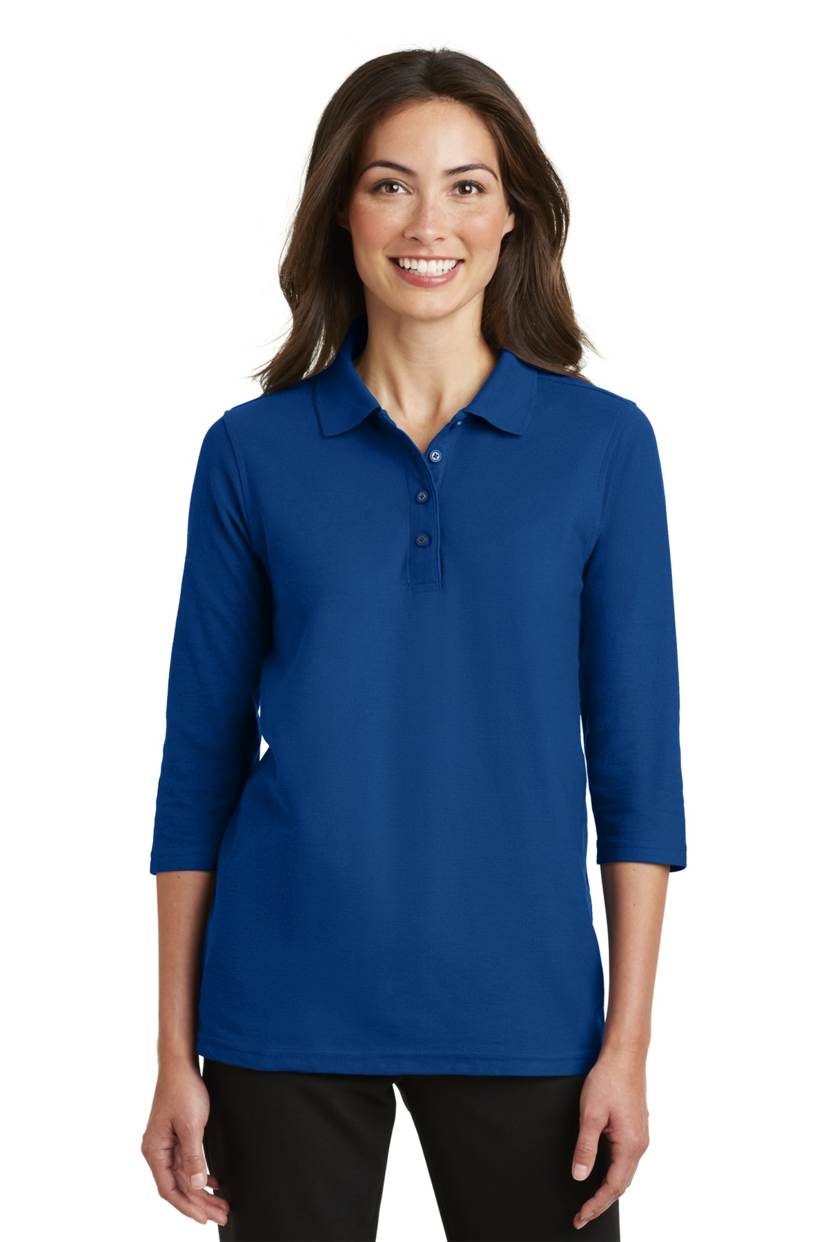 DISCONTINUED Port Authority® Women's Silk Touch 3/4-Sleeve Polo. L562