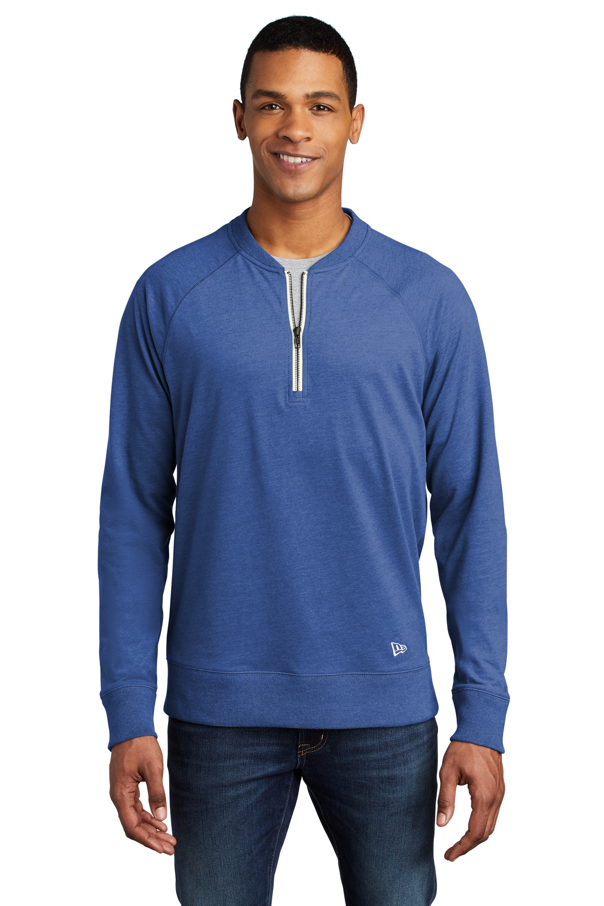 DISCONTINUED New Era Sueded Cotton Blend 1/4-Zip Pullover NEA123