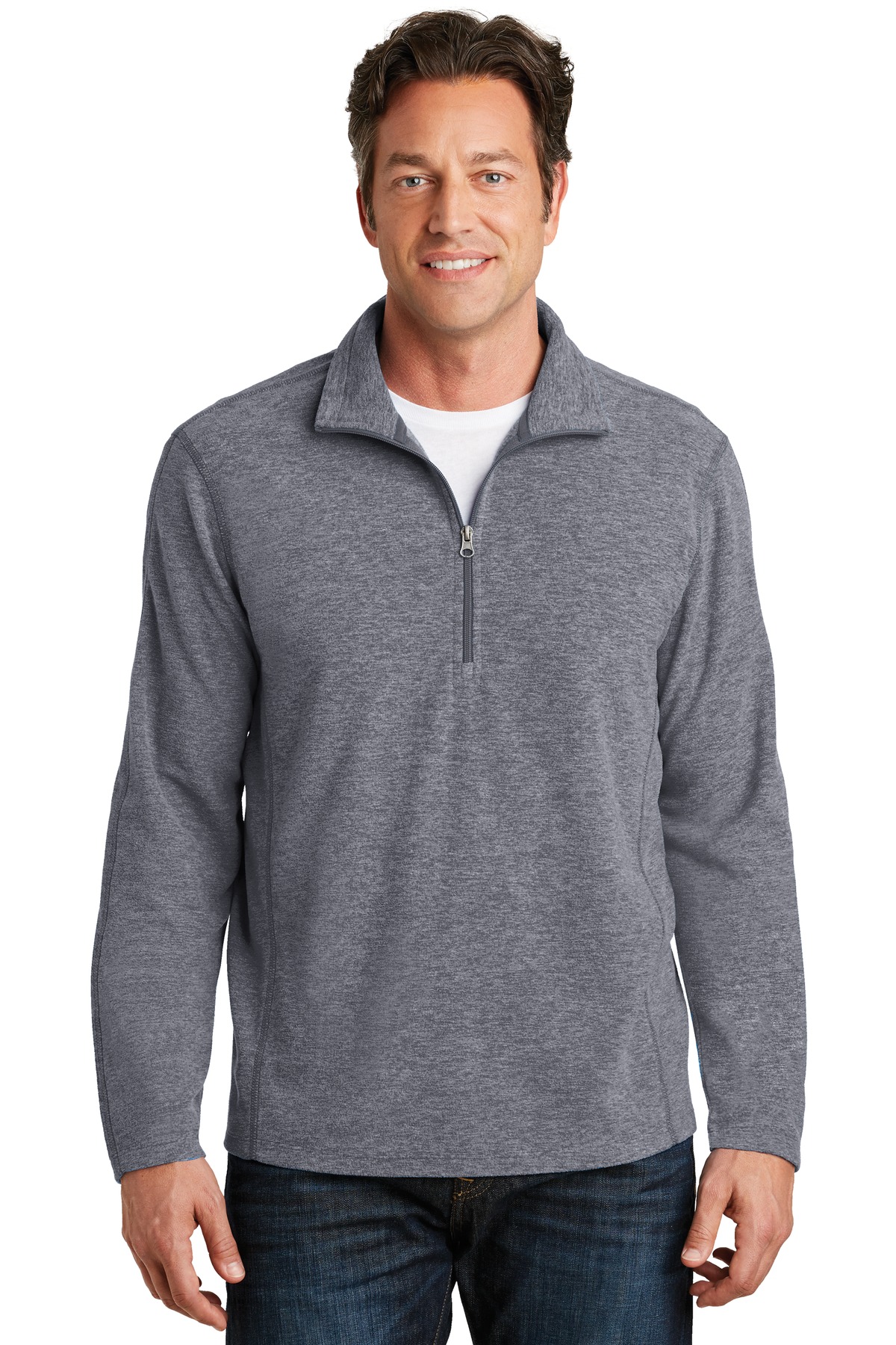 DISCONTINUED Port Authority Heather Microfleece 1/2-Zip Pullover. F234