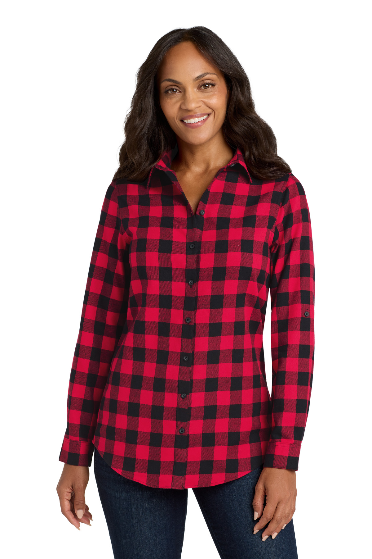 Port Authority Women's Plaid Flannel Tunic . LW668