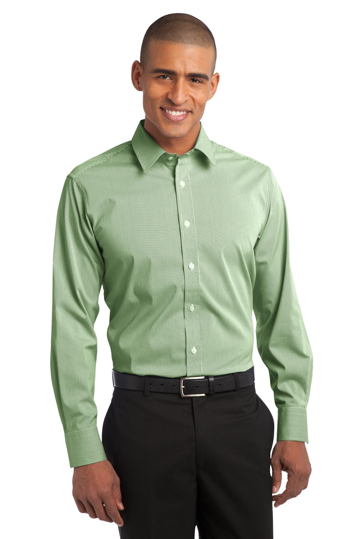 DISCONTINUED Port Authority Fine Stripe Stretch Poplin Shirt. S647