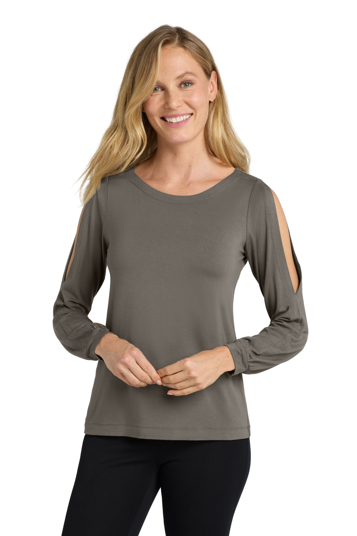 DISCONTINUED Port Authority Women's Luxe Knit Jewel Neck Top. LK5600