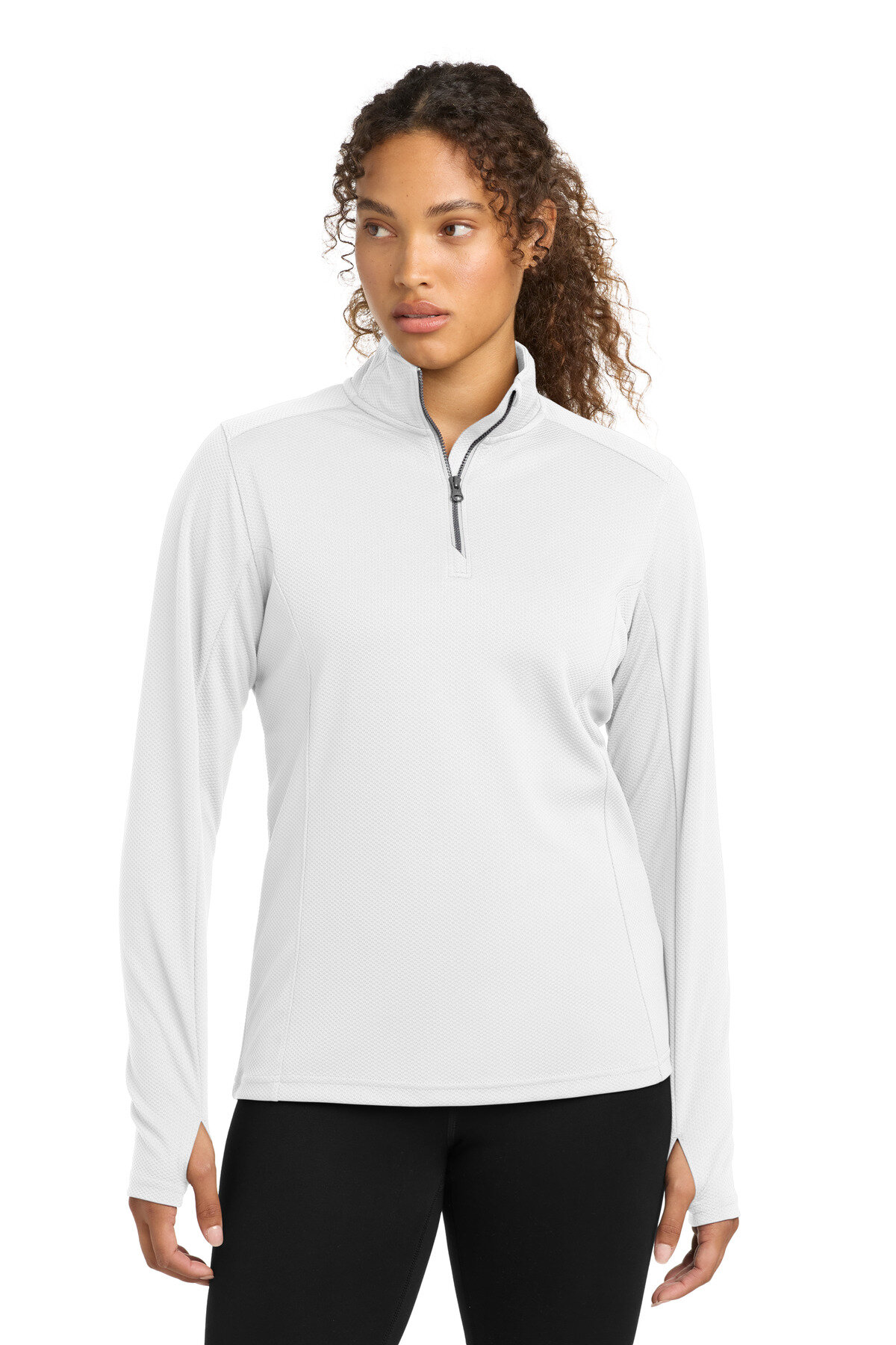 Sport-Tek Women's Sport-Wick Textured 1/4-Zip Pullover. LST860