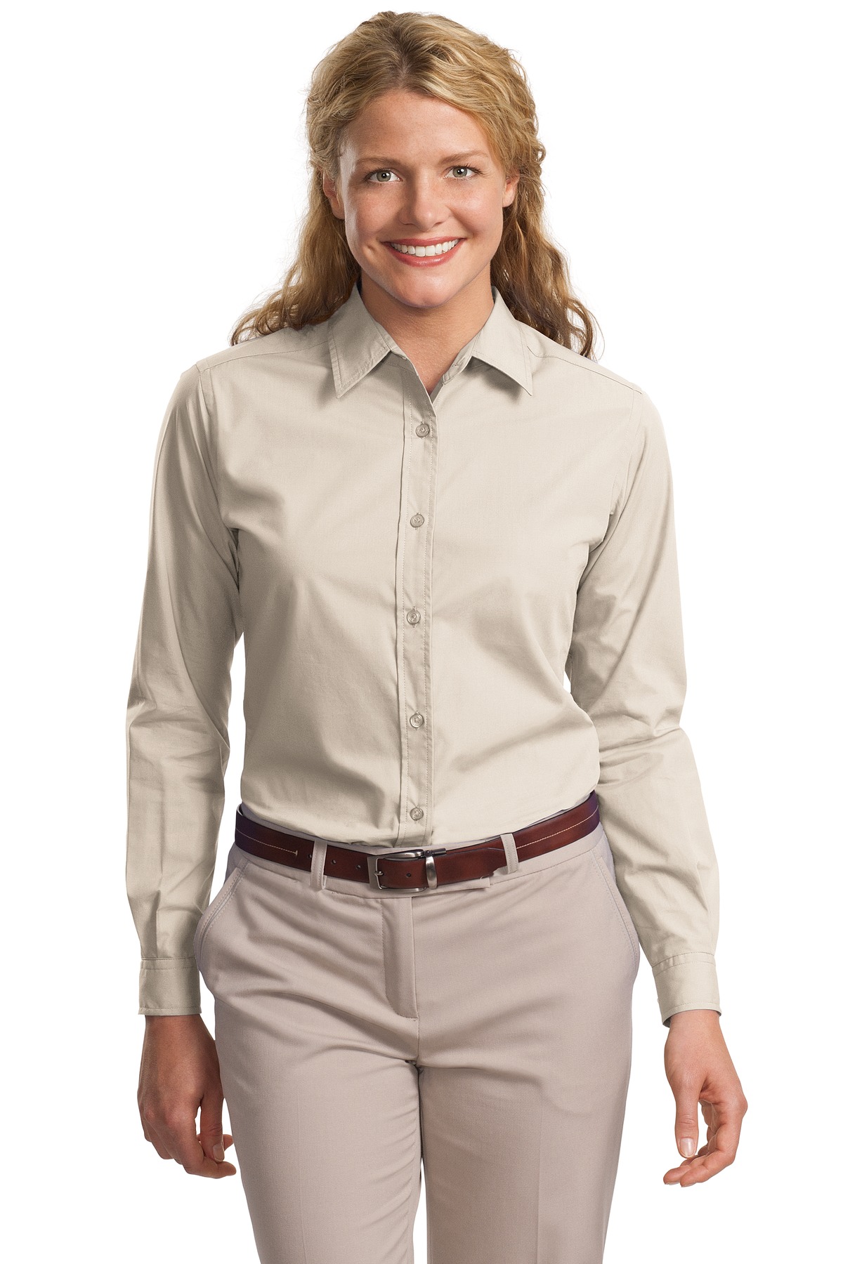 DISCONTINUED Port Authority Ladies Long Sleeve Easy Care Soil Resistant Shirt. L607