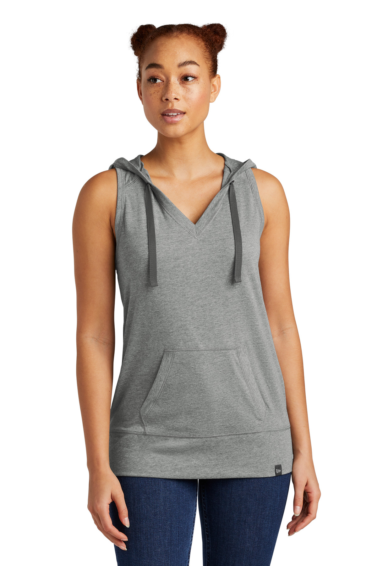 DISCONTINUED New Era Women's Heritage Blend Hoodie Tank. LNEA106