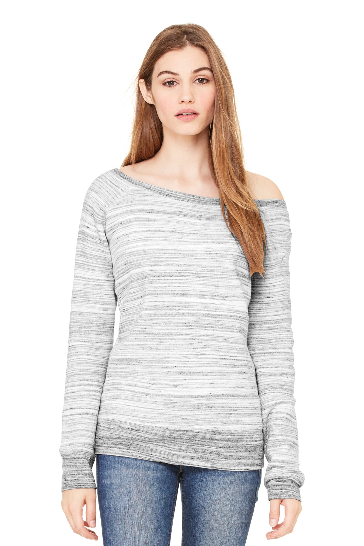 DISCONTINUED BELLA+CANVAS Women's Sponge Fleece Wide-Neck Sweatshirt. BC7501