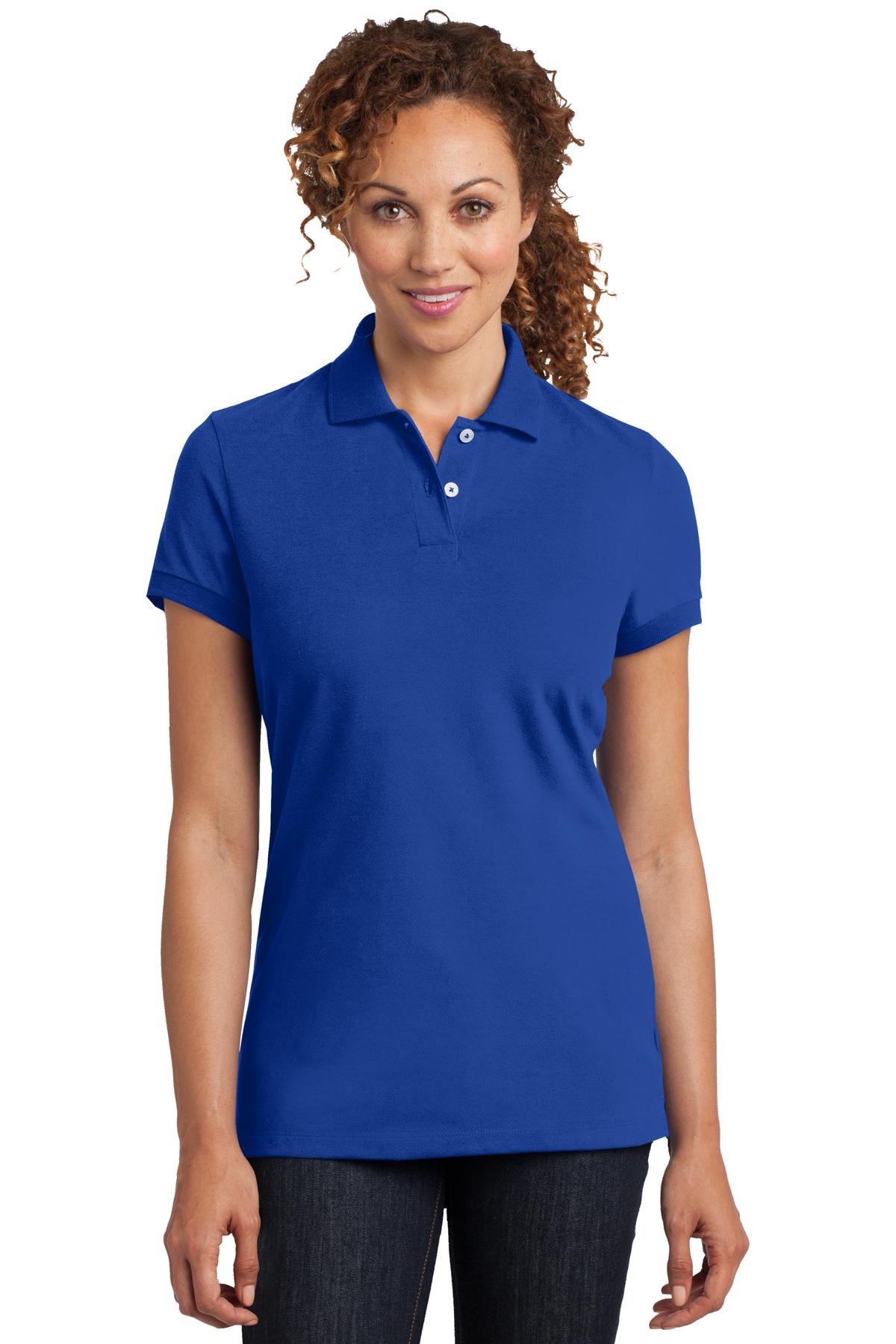 DISCONTINUED District Made Ladies Stretch Pique Polo. DM425