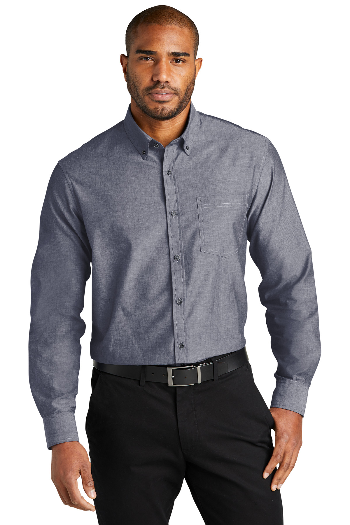 DISCONTINUED Port Authority Long Sleeve Chambray Easy Care Shirt W382