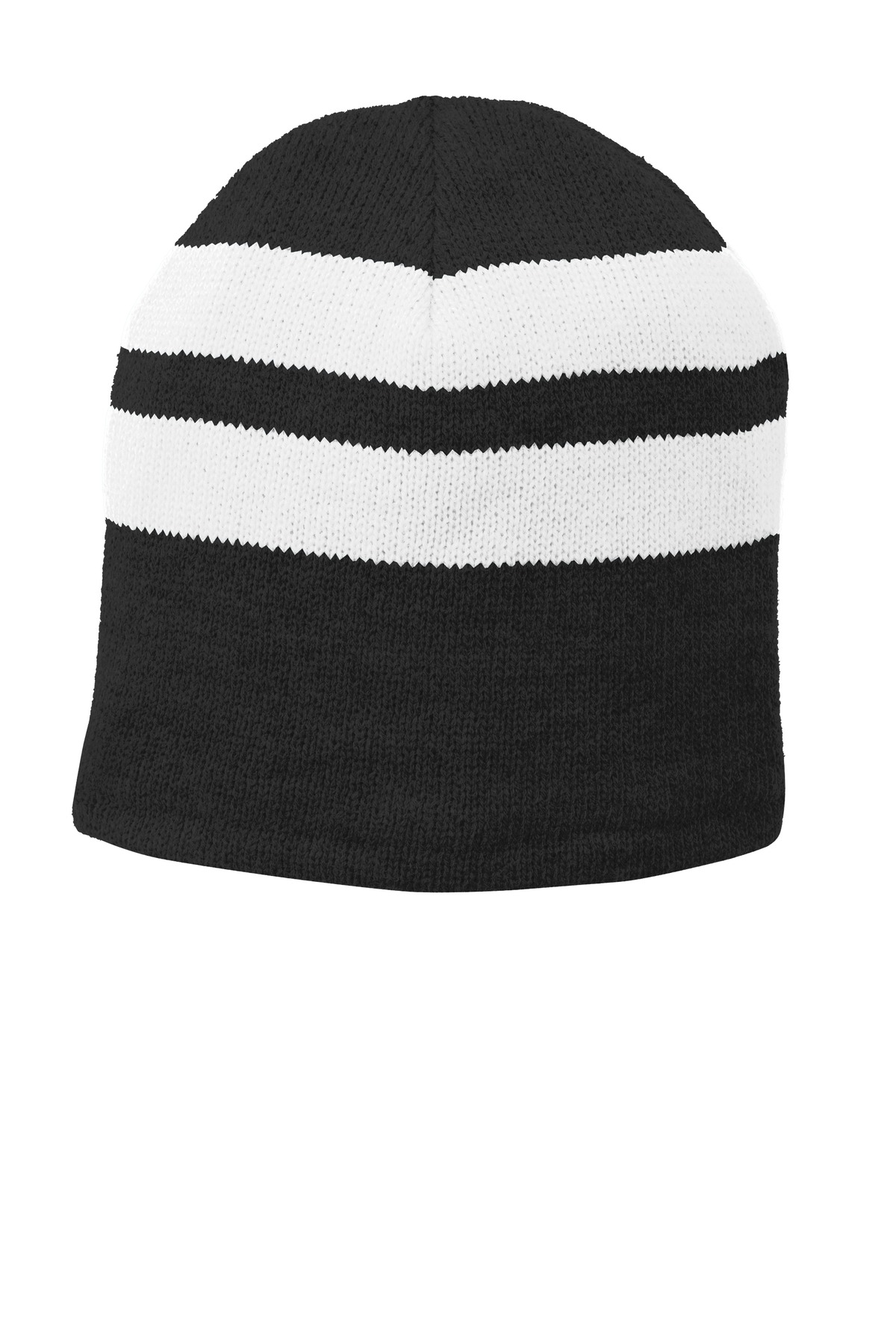 DISCONTINUED Port Authority Fleece-Lined Striped Beanie Cap. C922