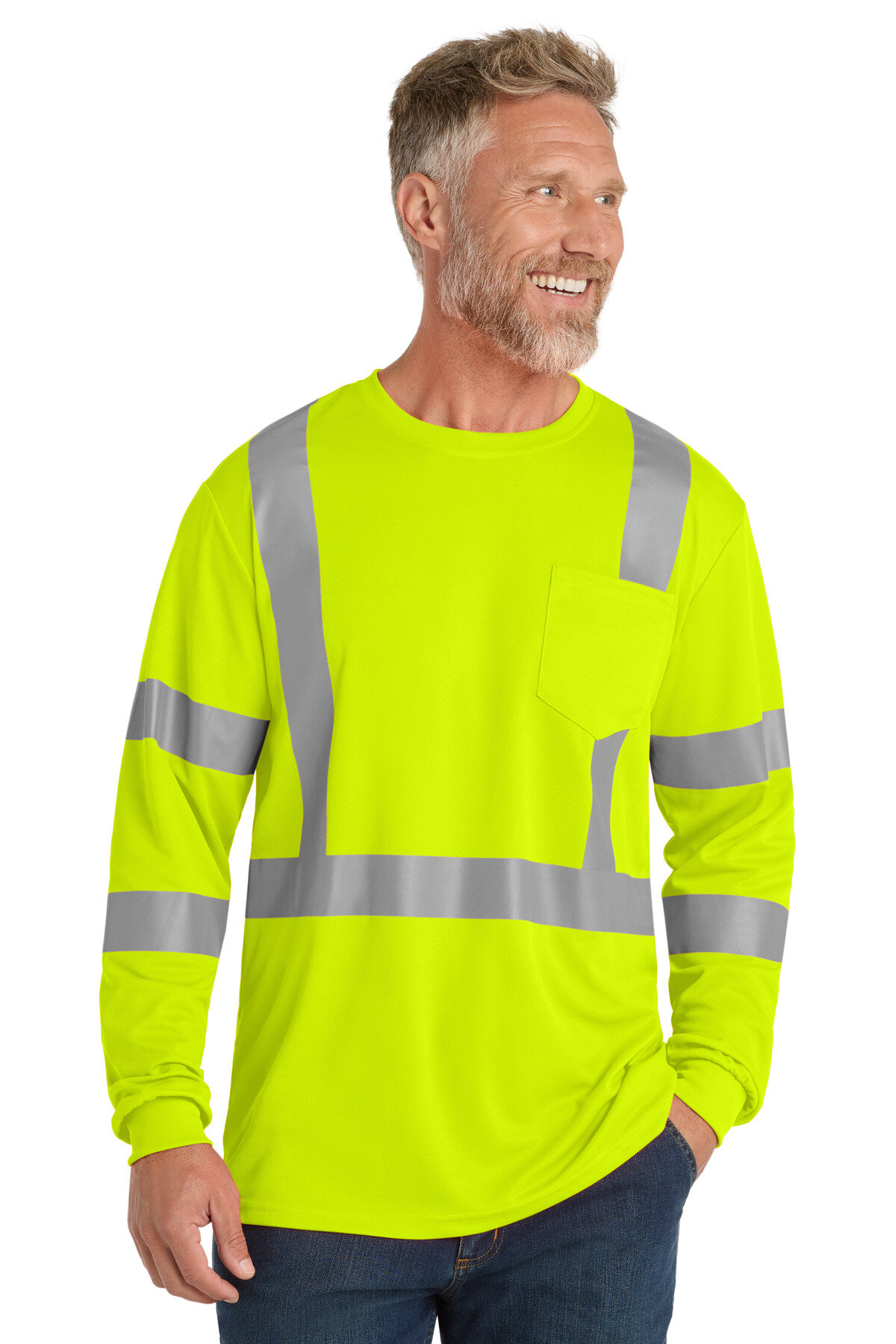 CornerStone ANSI 107 Class 3 Mesh Long Sleeve Tee. CS203