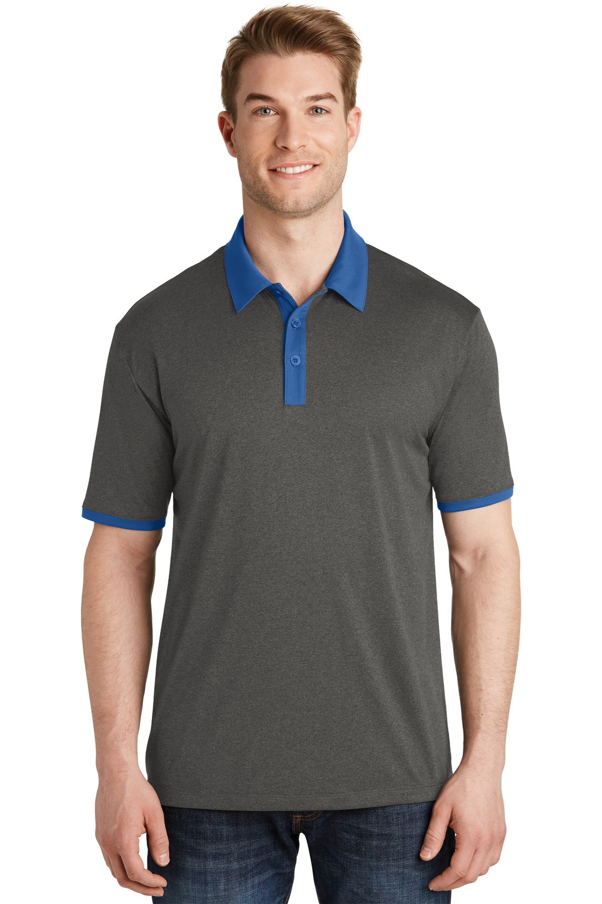 DISCONTINUED Sport-Tek Heather Contender Contrast Polo. ST667