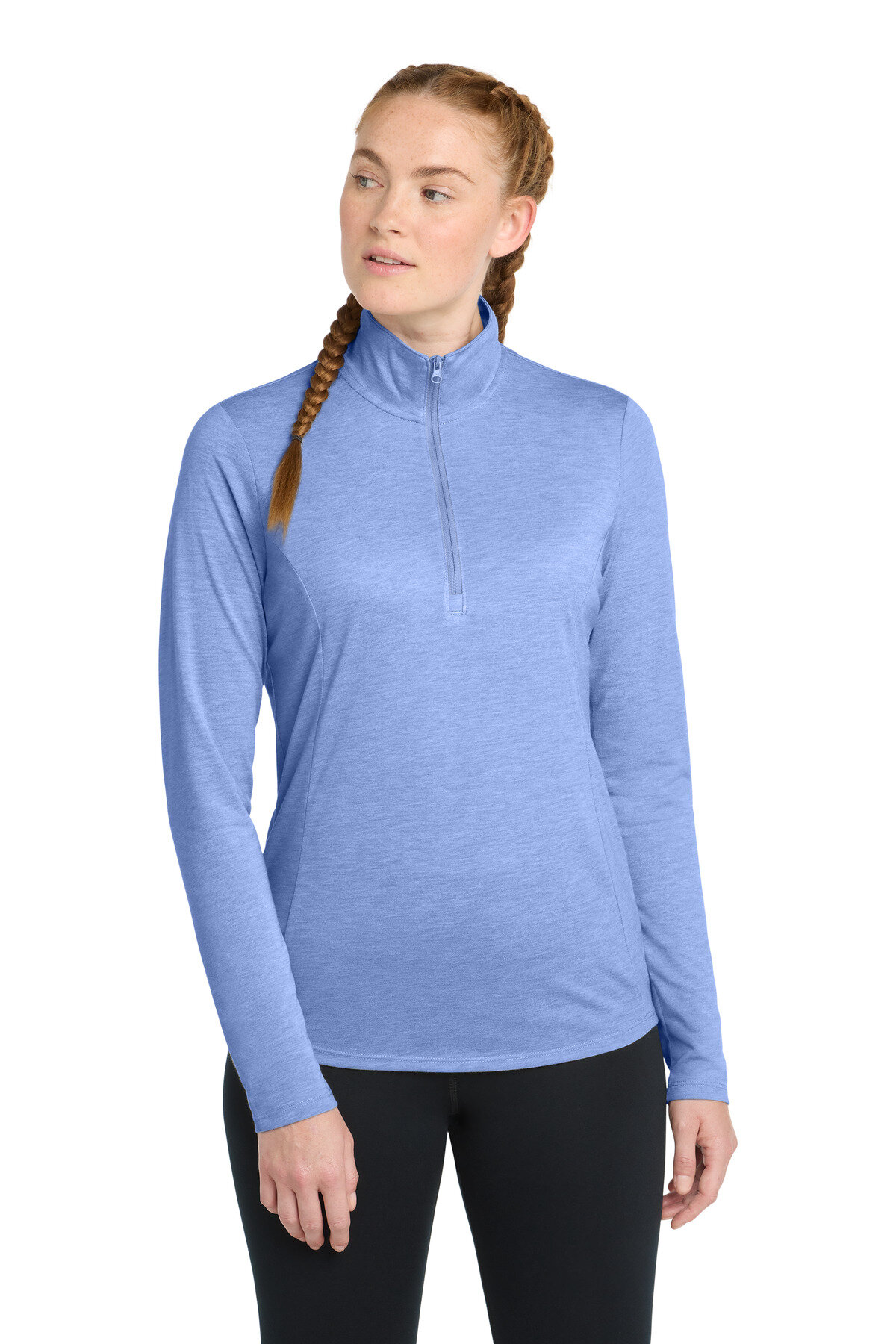 Sport-Tek Women's PosiCharge Tri-Blend Wicking 1/4-Zip Pullover. LST407