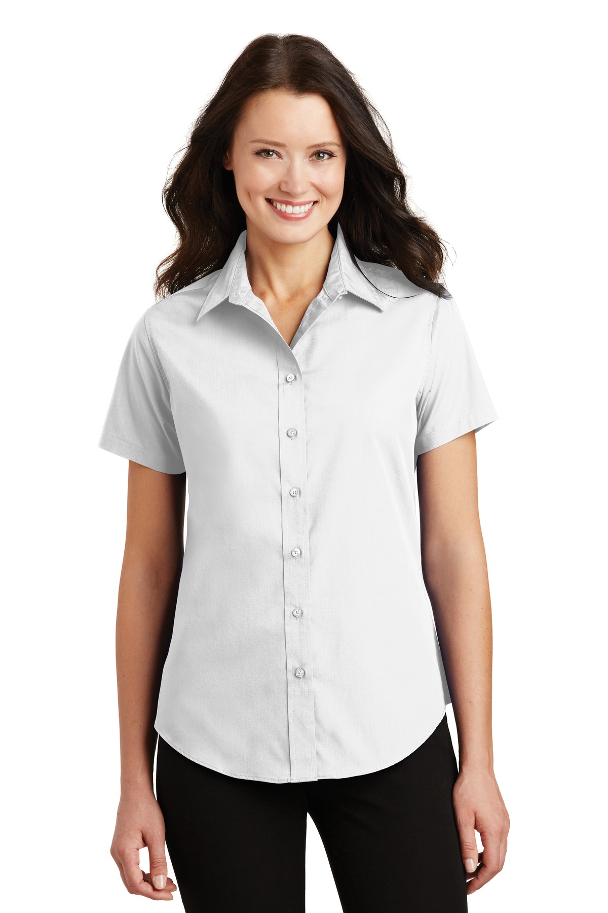 DISCONTINUED Port Authority Ladies Short Sleeve Value Poplin Shirt. L633