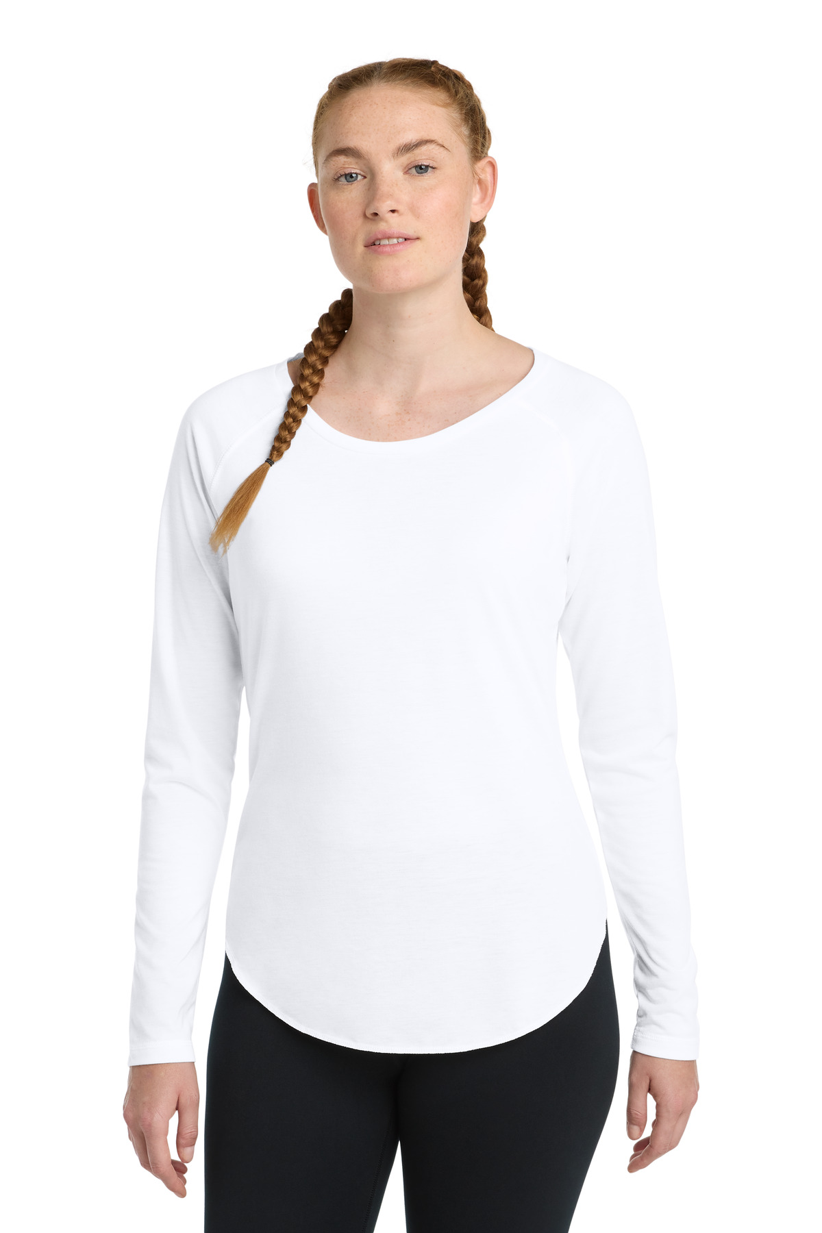 DISCONTINUED Sport-Tek Women's PosiCharge Long Sleeve Tri-Blend Wicking Scoop Neck Raglan Tee LST400LS