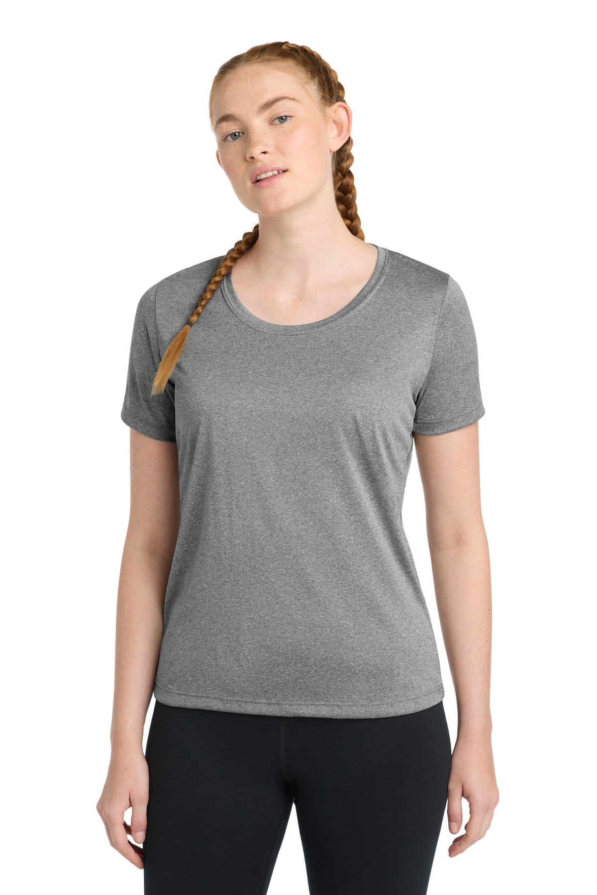 DISCONTINUED Sport-Tek Women's Heather Contender Scoop Neck Tee. LST360