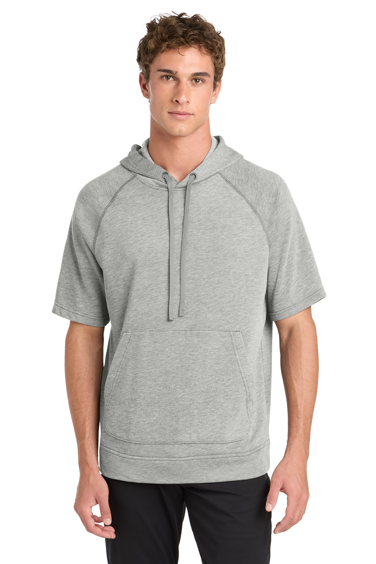 DISCONTINUED Sport-Tek PosiCharge Tri-Blend Wicking Fleece Short Sleeve Hooded Pullover ST297