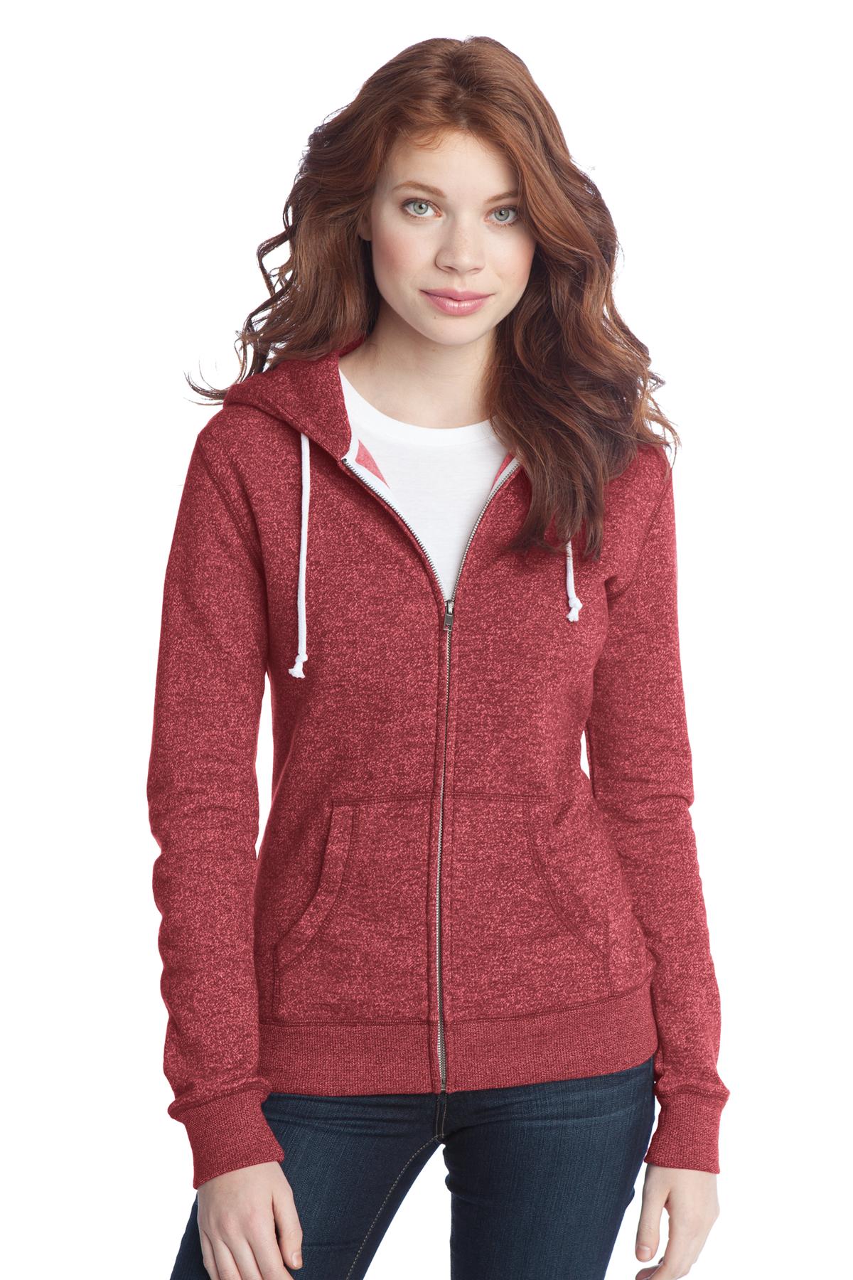 DISCONTINUED District - Juniors Marled Fleece Full-Zip Hoodie DT292