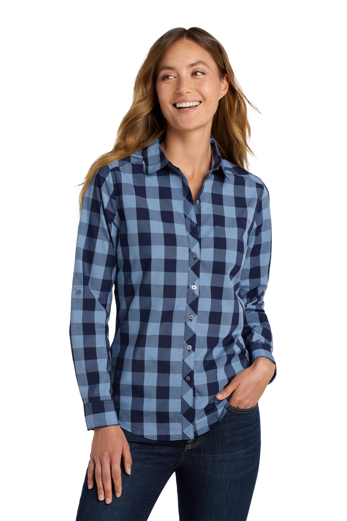 DISCONTINUED Port Authority Women's Everyday Plaid Shirt. LW670