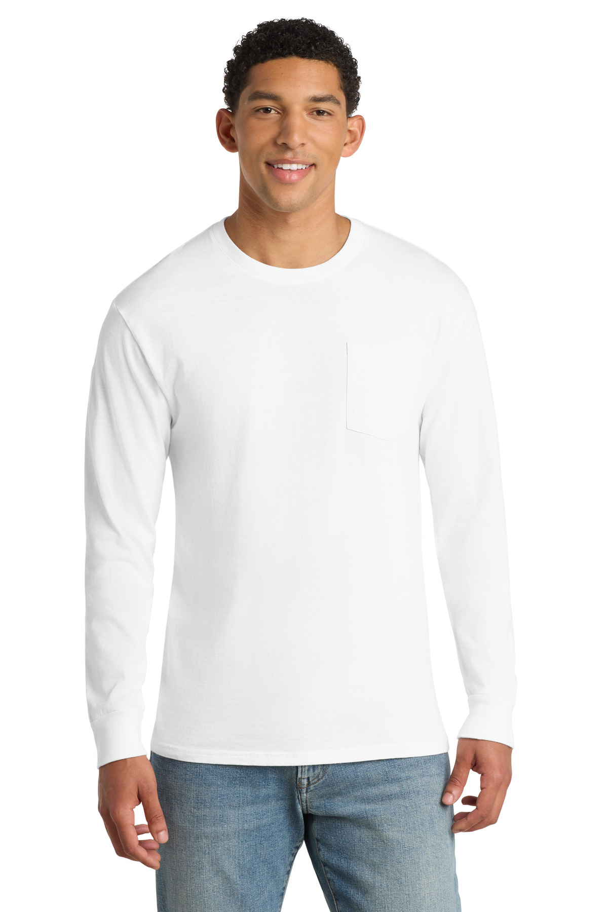 DISCONTINUED Port & Company Beach Wash Garment-Dyed Long Sleeve Pocket Tee PC099LSP