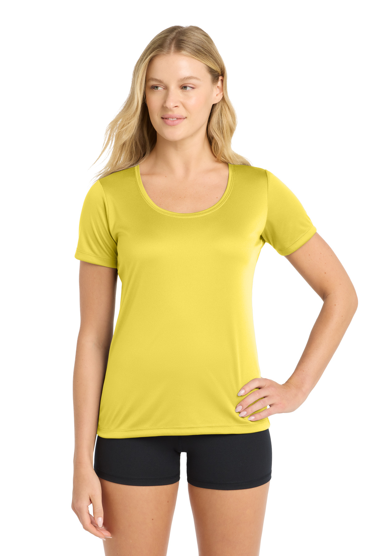 DISCONTINUED Sport-Tek Women's Posi-UV Pro Scoop Neck Tee. LST420