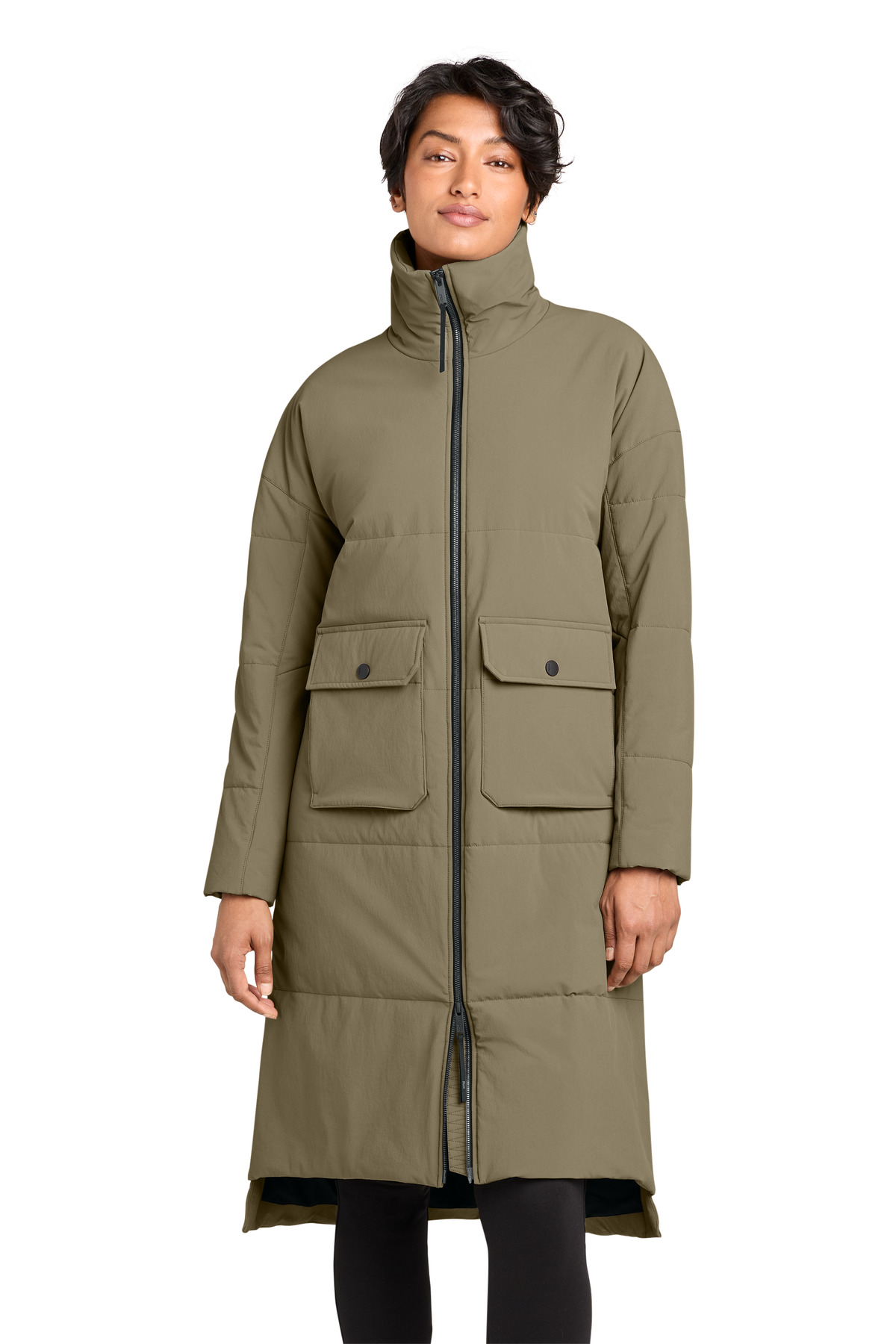 MiiR Women's Sashiko Stretch Puffy Long Jacket MRAW445