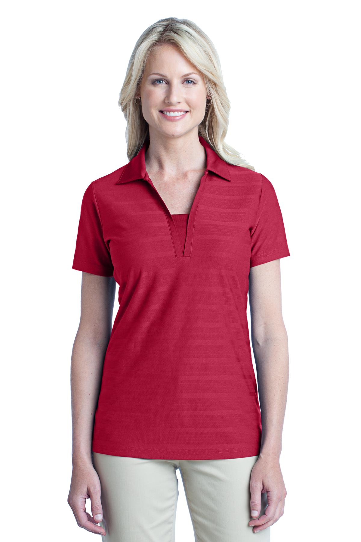 DISCONTINUED Port Authority Ladies Horizontal Texture Polo. L514