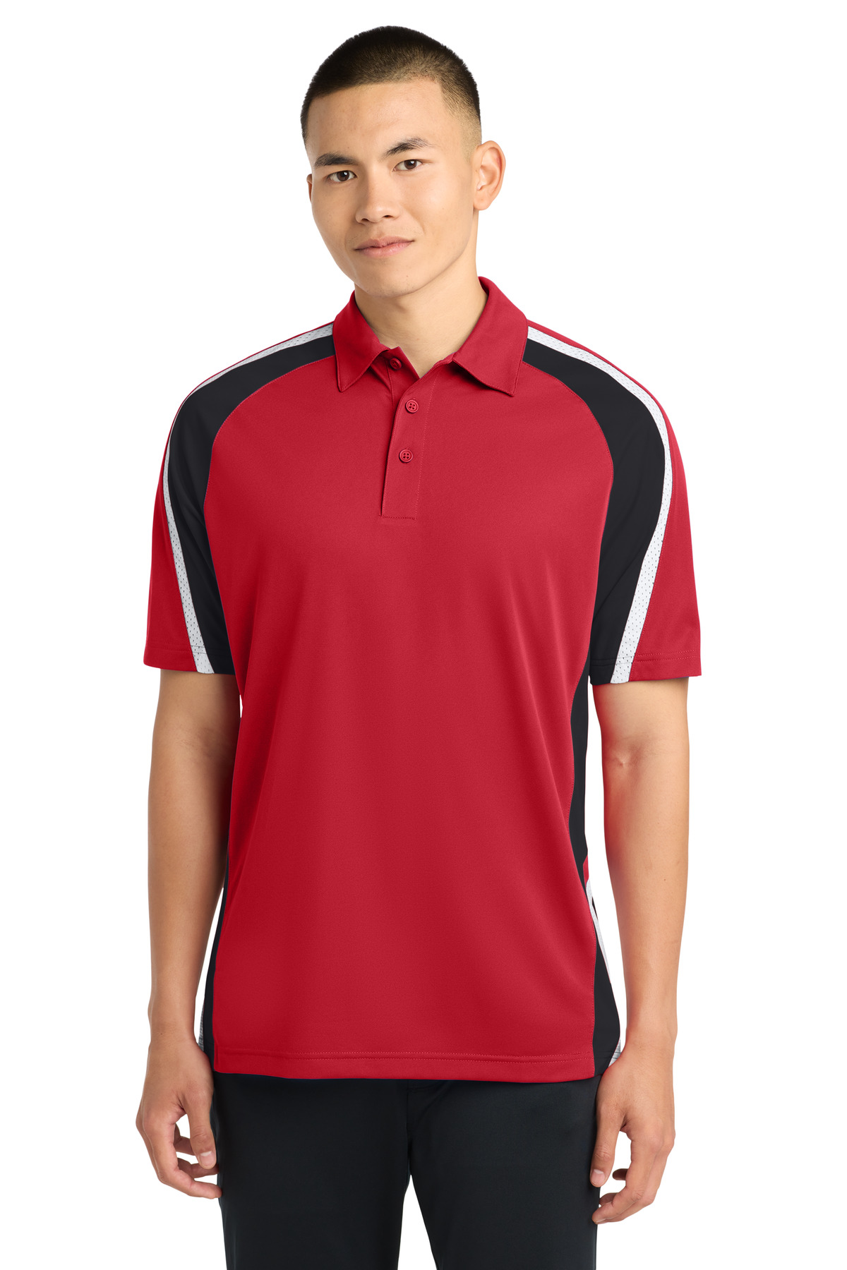DISCONTINUED Sport-Tek® Tricolor Micropique Sport-Wick® Polo. ST654