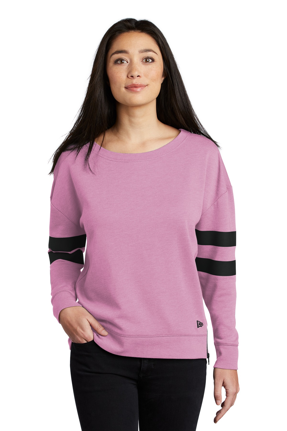 DISCONTINUED New Era Ladies Tri-Blend Fleece Varsity Crew LNEA513