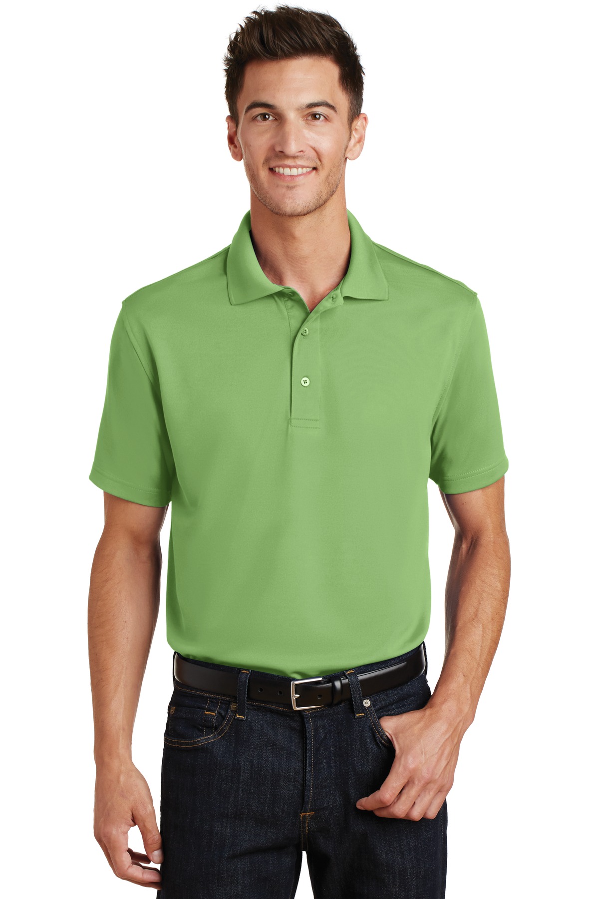 DISCONTINUED Port Authority Poly-Charcoal Blend Pique Polo. K497