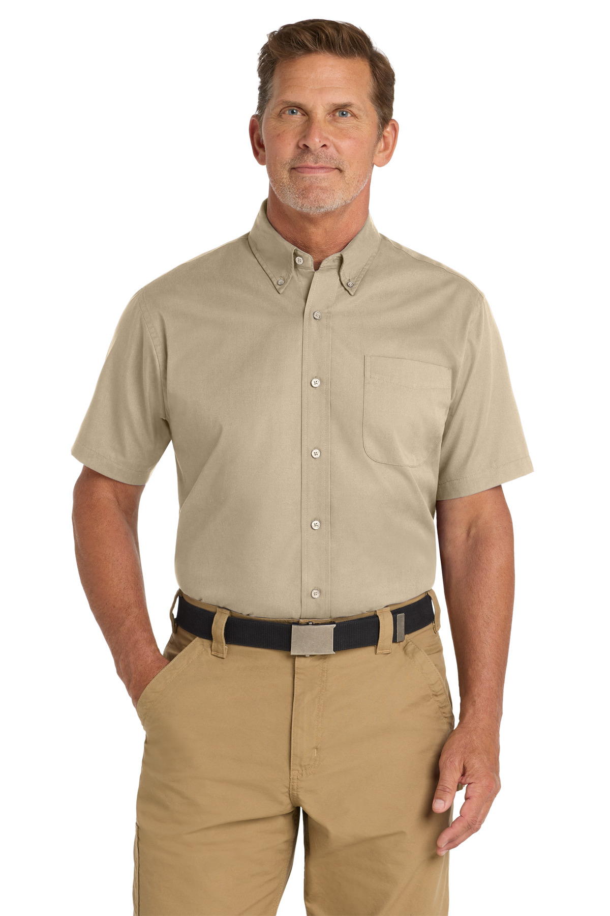 DISCONTINUED CornerStone - Short Sleeve SuperPro Twill Shirt. SP18