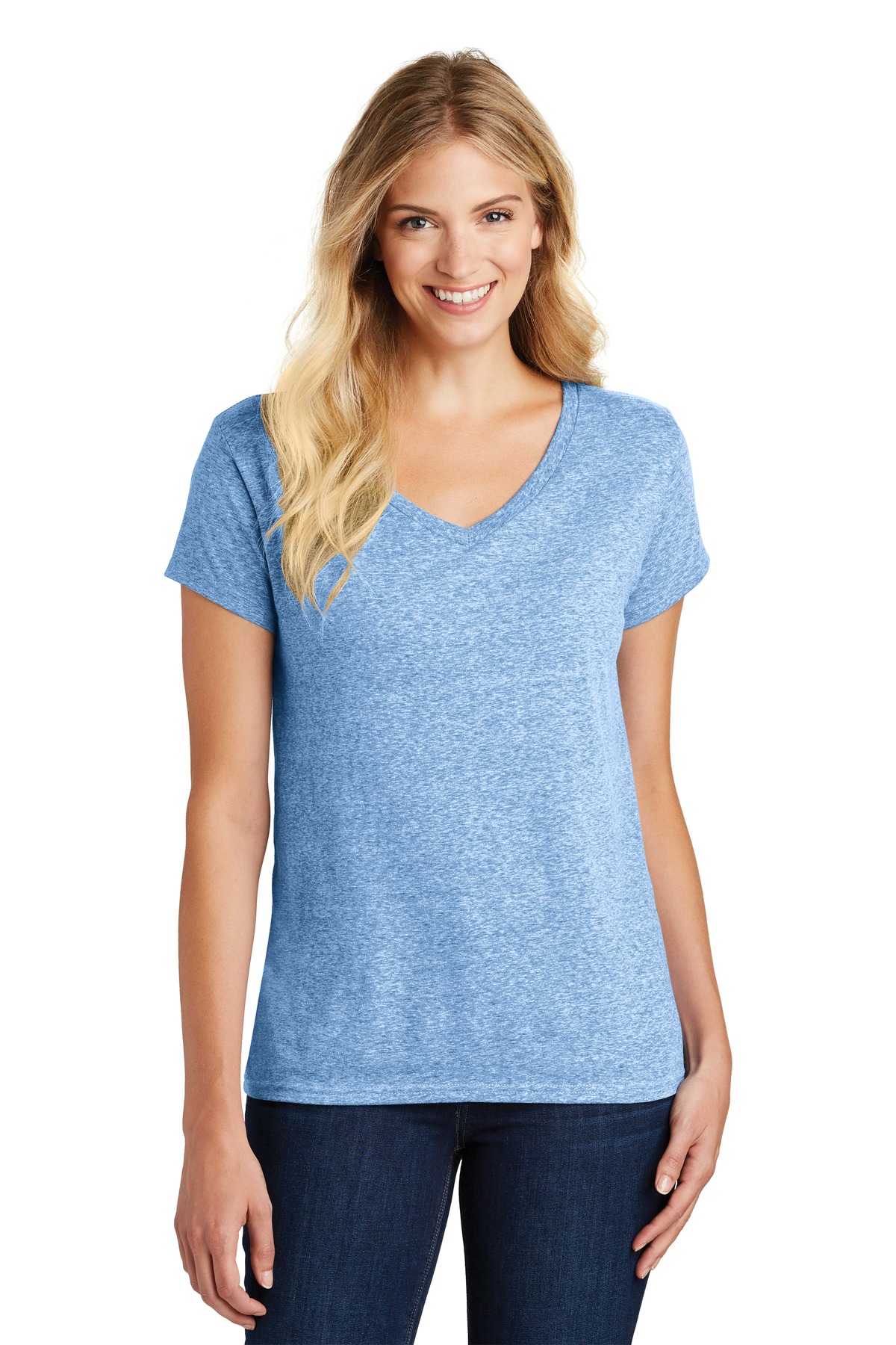 DISCONTINUED District Women's Astro V-Neck Tee. DM465A