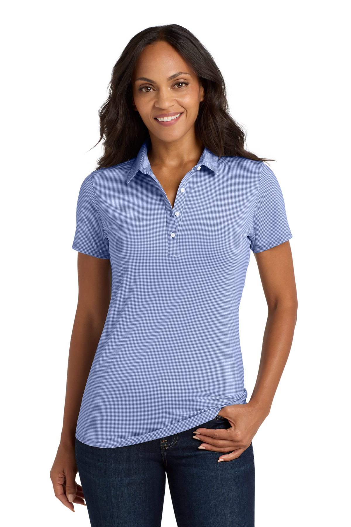 DISCONTINUED Port Authority Women's Gingham Polo LK646