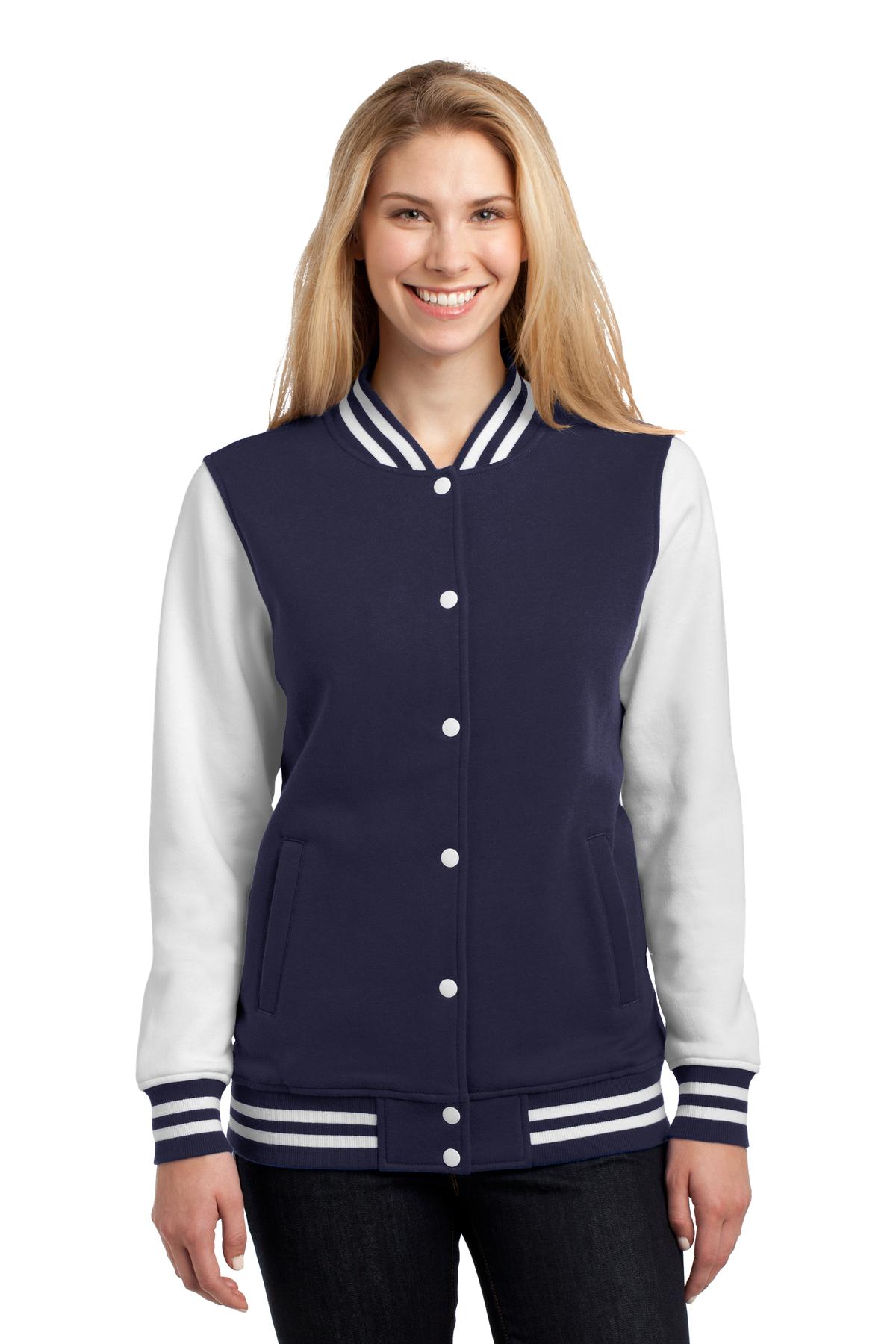 DISCONTINUED Sport-Tek Ladies Fleece Letterman Jacket. LST270