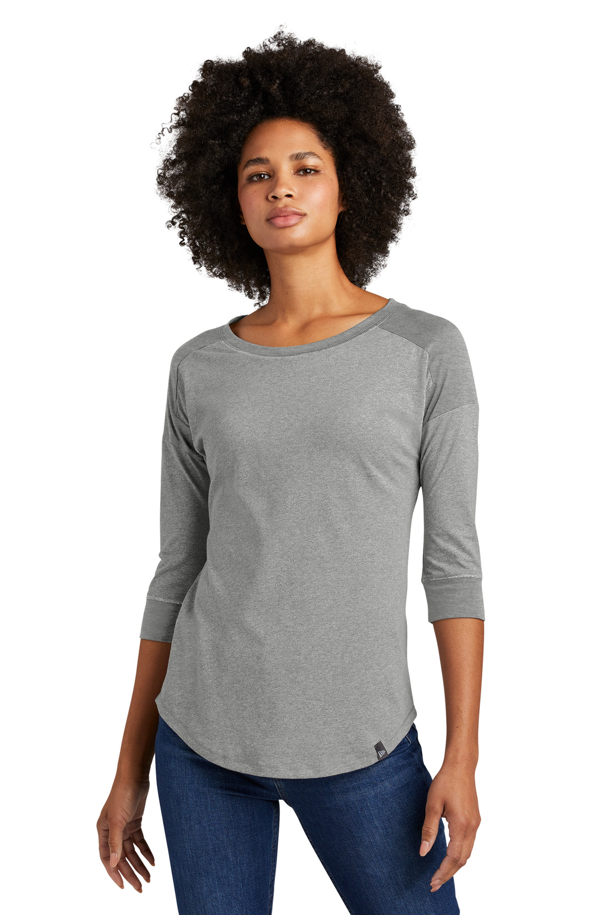 DISCONTINUED New Era Women's Heritage Blend 3/4-Sleeve Baseball Raglan Tee. LNEA104