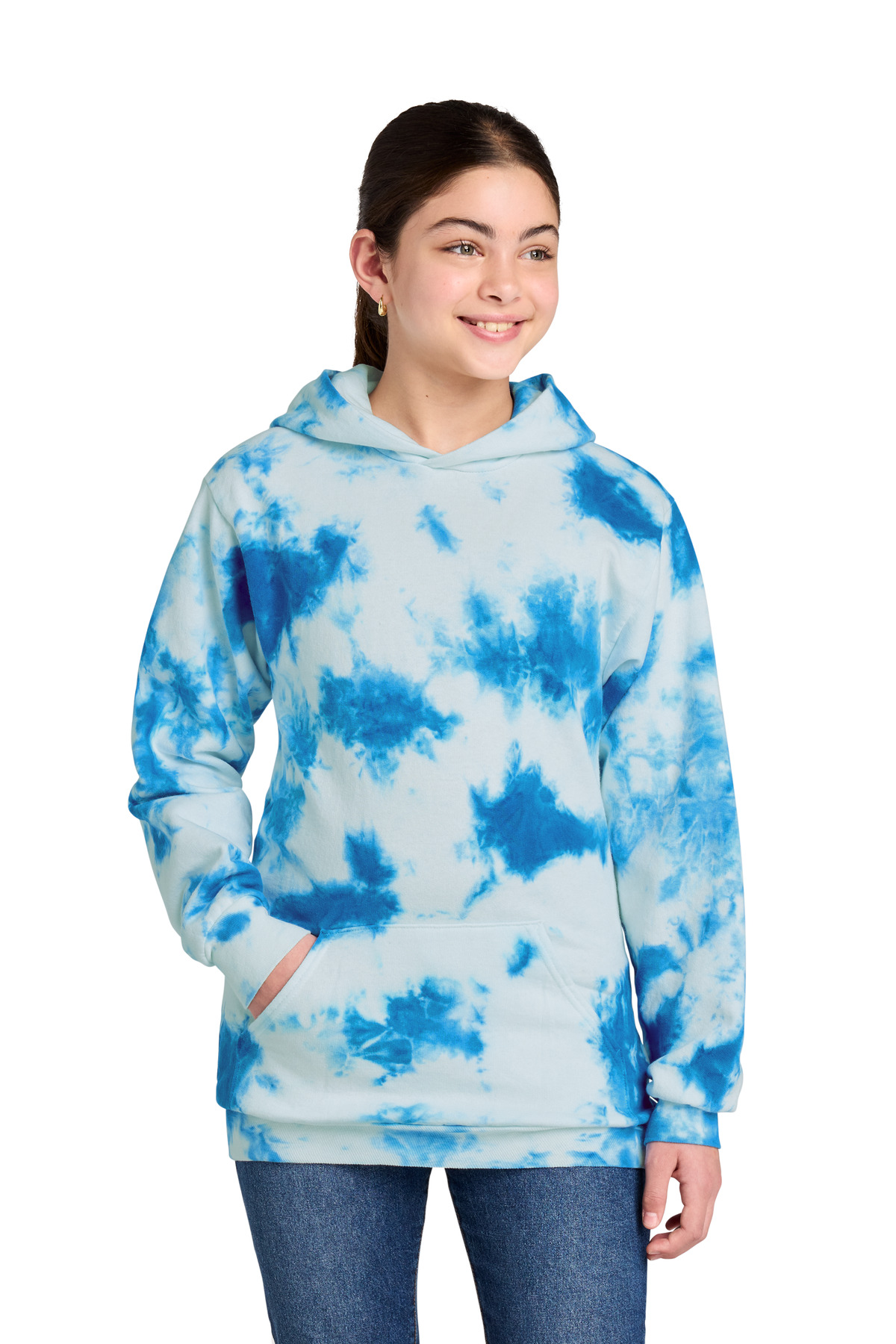 Port & Co Youth Crystal Tie-Dye Pullover Hoodie PC144Y