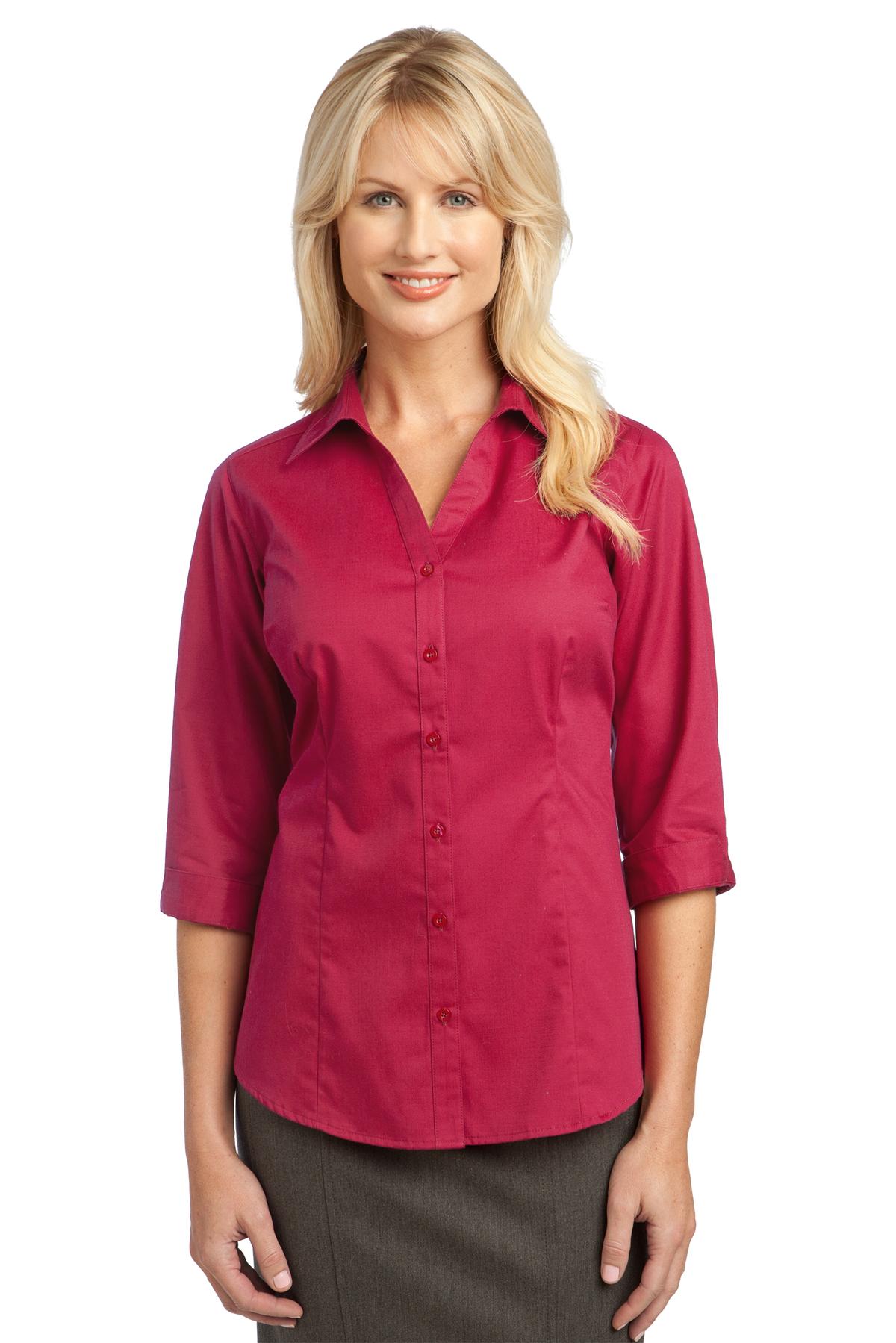 DISCONTINUED Port Authority Ladies 3/4-Sleeve Blouse. L6290
