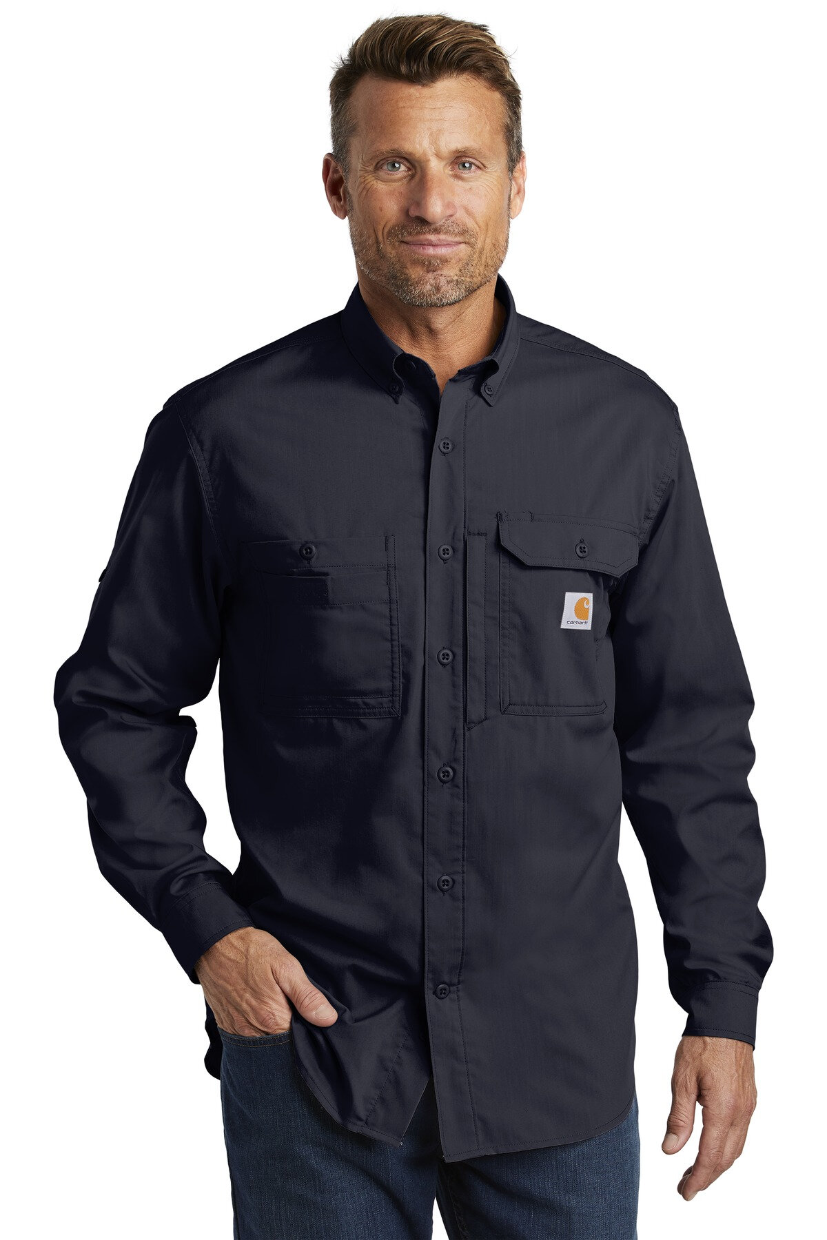 Carhartt Force Ridgefield Solid Long Sleeve Shirt. CT102418