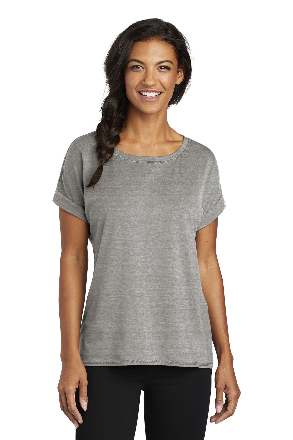 DISCONTINUED OGIO Ladies Luuma Cuffed Short Sleeve. LOG800