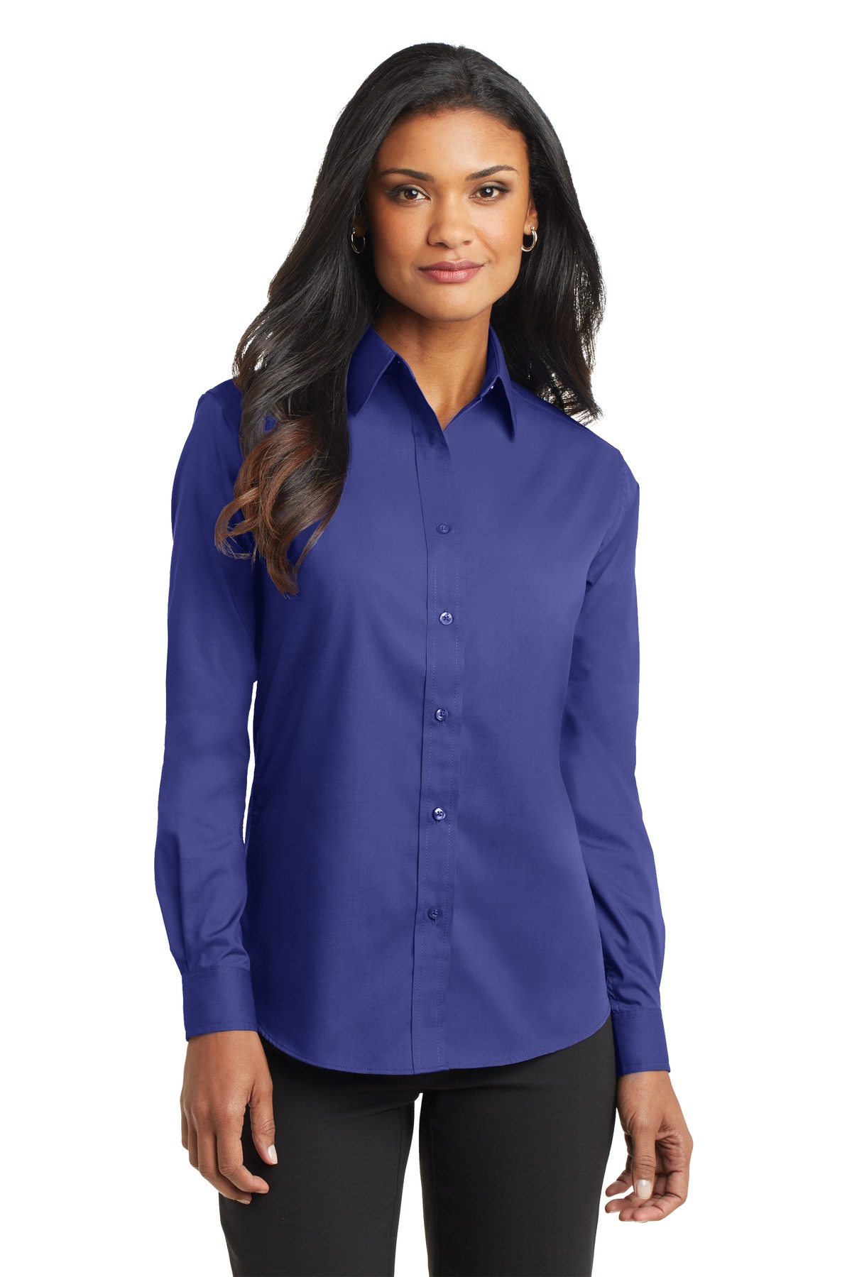 DISCONTINUED Port Authority Ladies Long Sleeve Value Poplin Shirt. L632