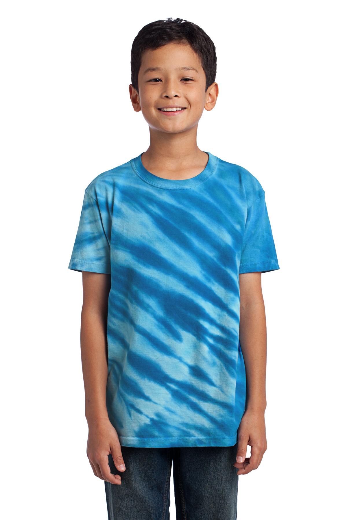 DISCONTINUED Port & Company - Youth Tiger Stripe Tie-Dye Tee. PC148Y