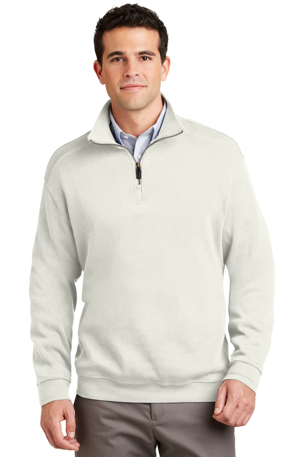DISCONTINUED Port Authority Flatback Rib 1/4-Zip Pullover. F220
