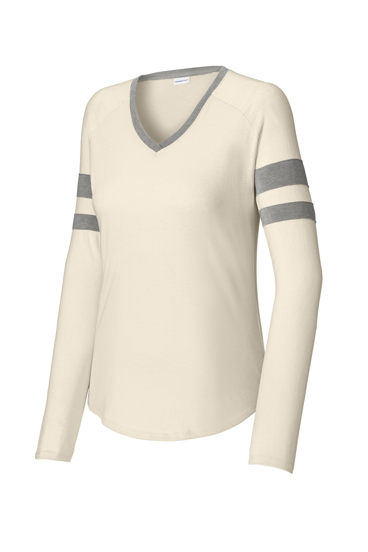 Sport-Tek Women's Halftime Stripe Long Sleeve V-Neck Tee LST6043