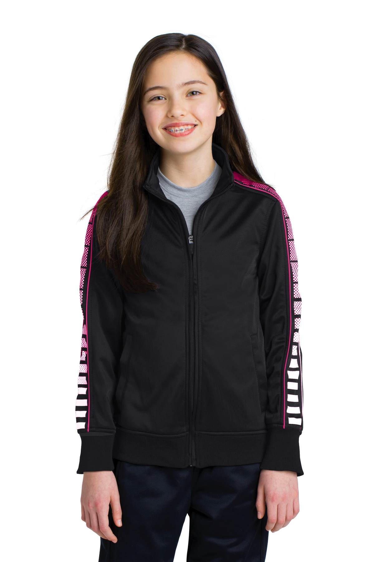 DISCONTINUED Sport-Tek Youth Dot Sublimation Tricot Track Jacket. YST93